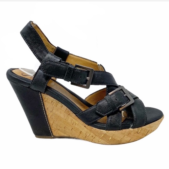 Sofft | Leather Strappy Cork Wedge - Picture 2 of 4